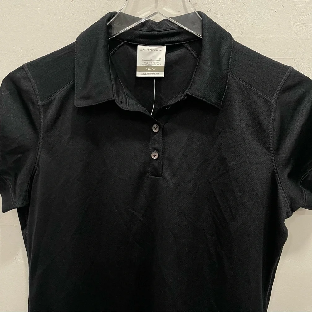 Nike Golf 354064 Ladies Dri-Fit Pebble Texture Polo Shirt Black Medium